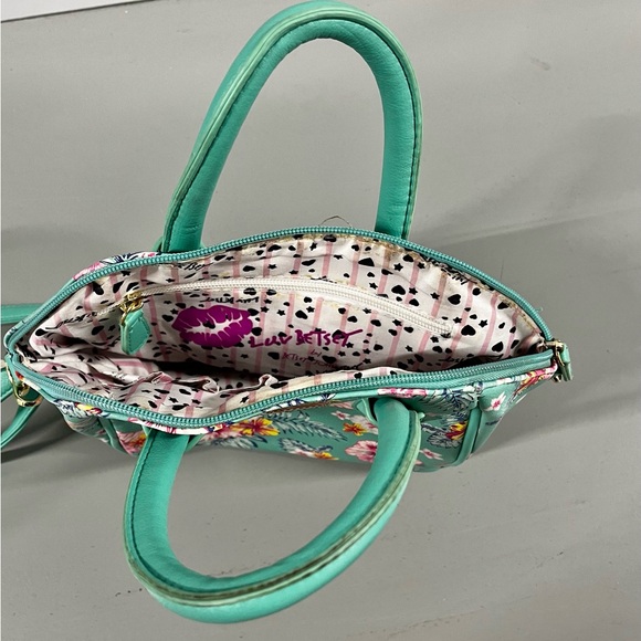 Luv Betsey by Betsey Johnson Mint Green Floral Print Mini Satchel - Picture 4 of 4